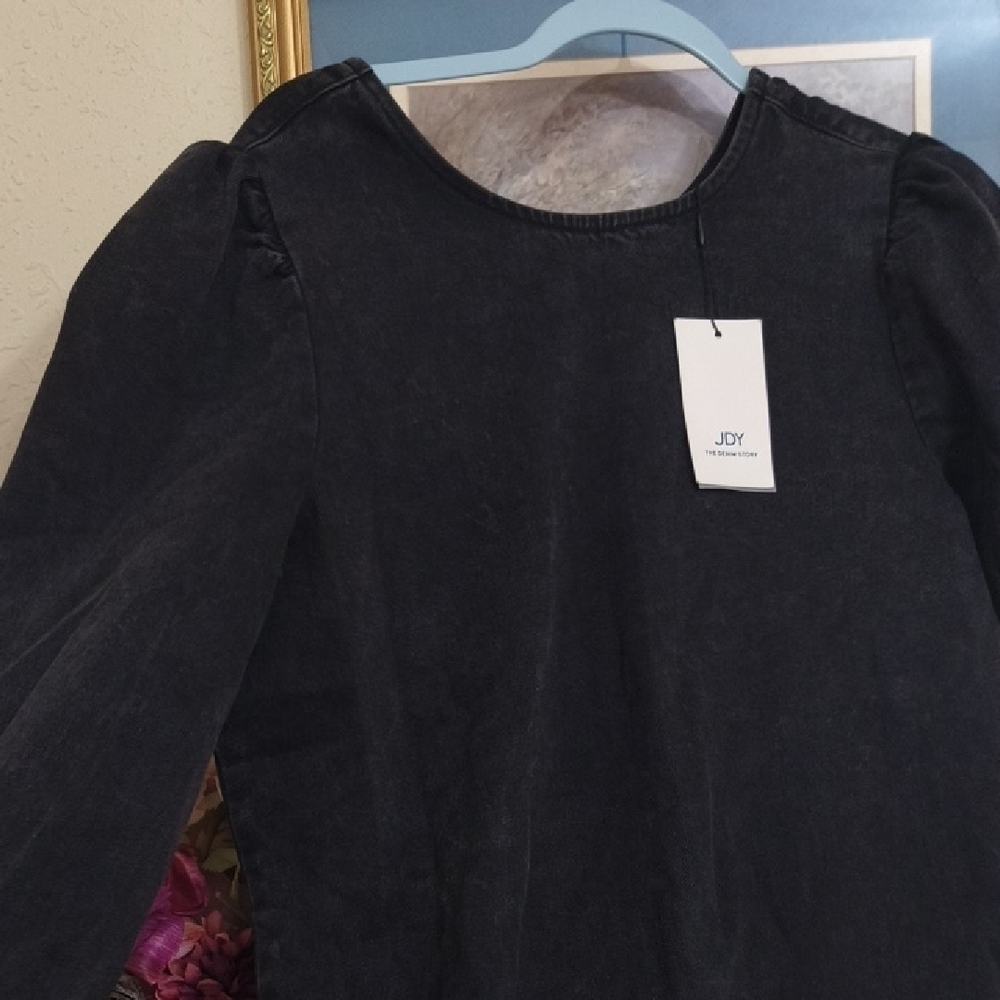 Black Denim Long Sleeve Dress - Picture 10 of 16